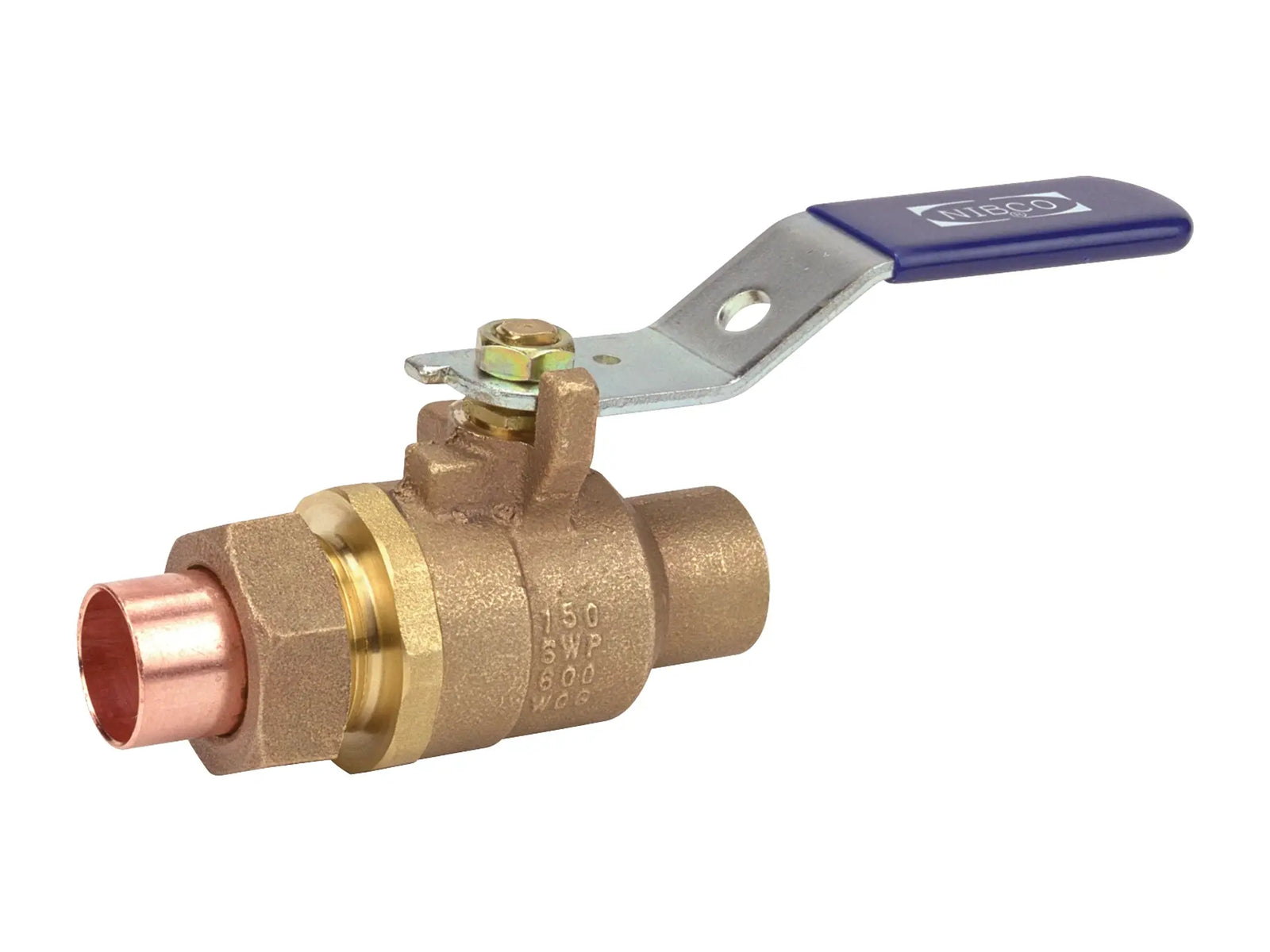 NIBCO NJ83F0A, 1 in. Two-Piece Bronze Ball Valve Single Union End, Solder S-585-70-SU
