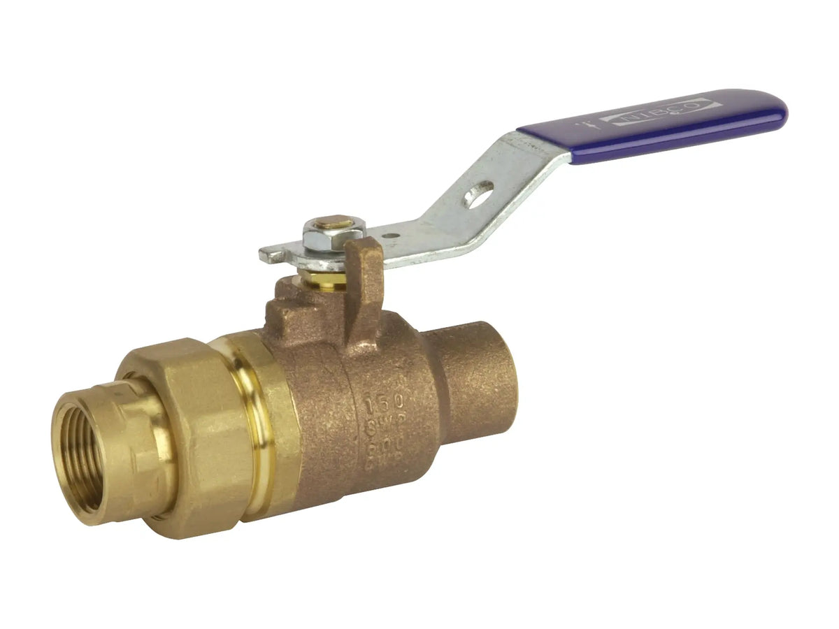 NIBCO NJ83F2A, 1 in. Two-Piece Bronze Ball Valve Single Union End, Solder x Threaded ST-585-70-SU