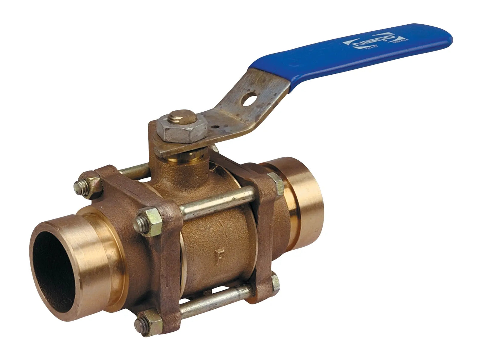 NIBCO NJ8650E, 2-1/2in. Three-Piece Bronze Ball Valve Grooved Ends, SS Trim G-590-Y-66