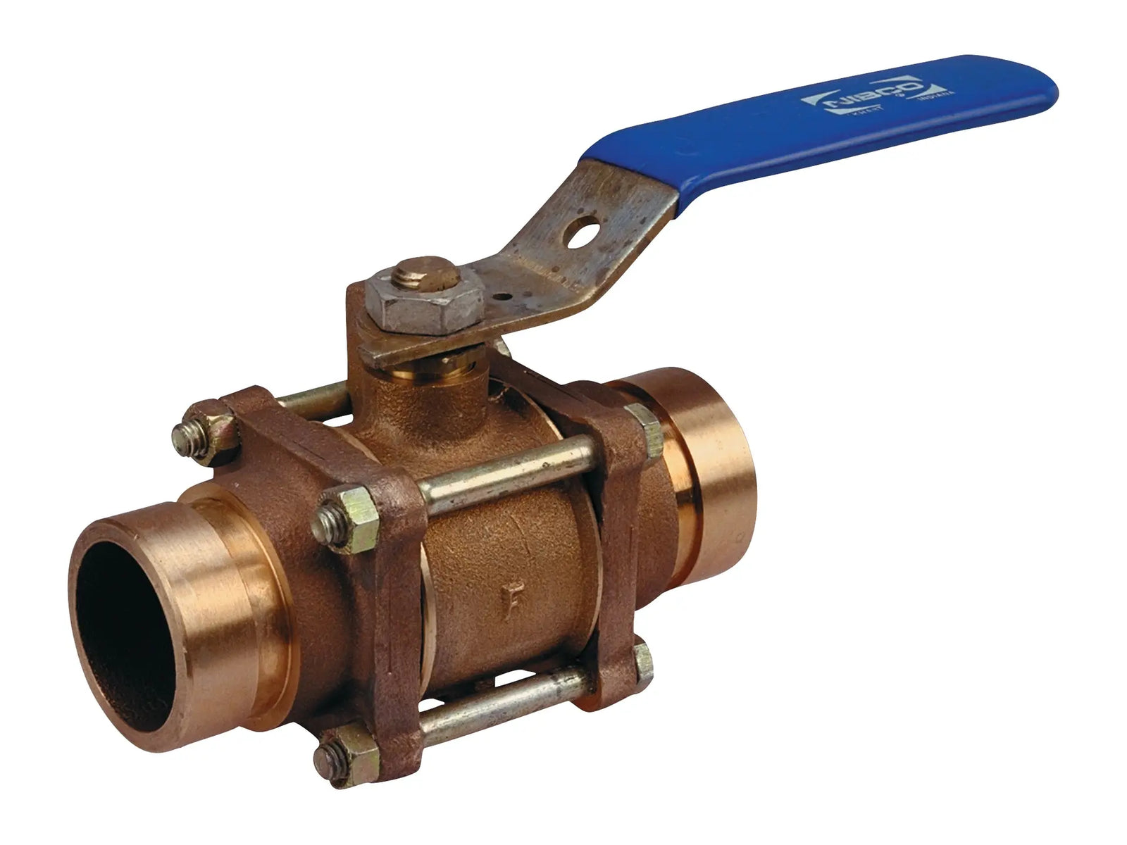 NIBCO NJ8800E, 2-1/2in. Three-Piece Bronze Ball Valve Grooved End Connections, SS Trim G-595-Y-66
