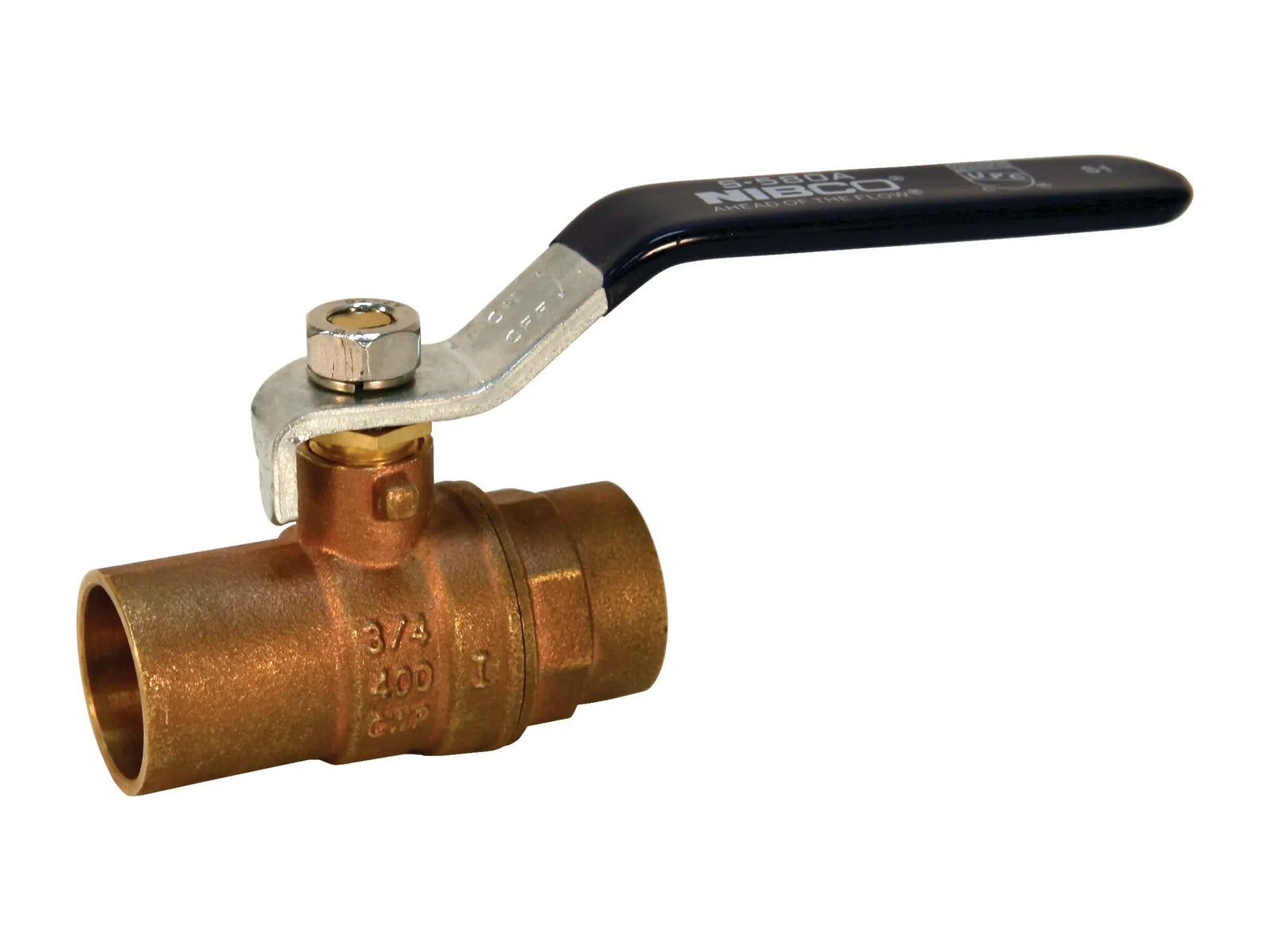 NIBCO NJ9600A, 1 in. Ball Valve Brass, Two-Piece, Standard Port, C x C S-580-A