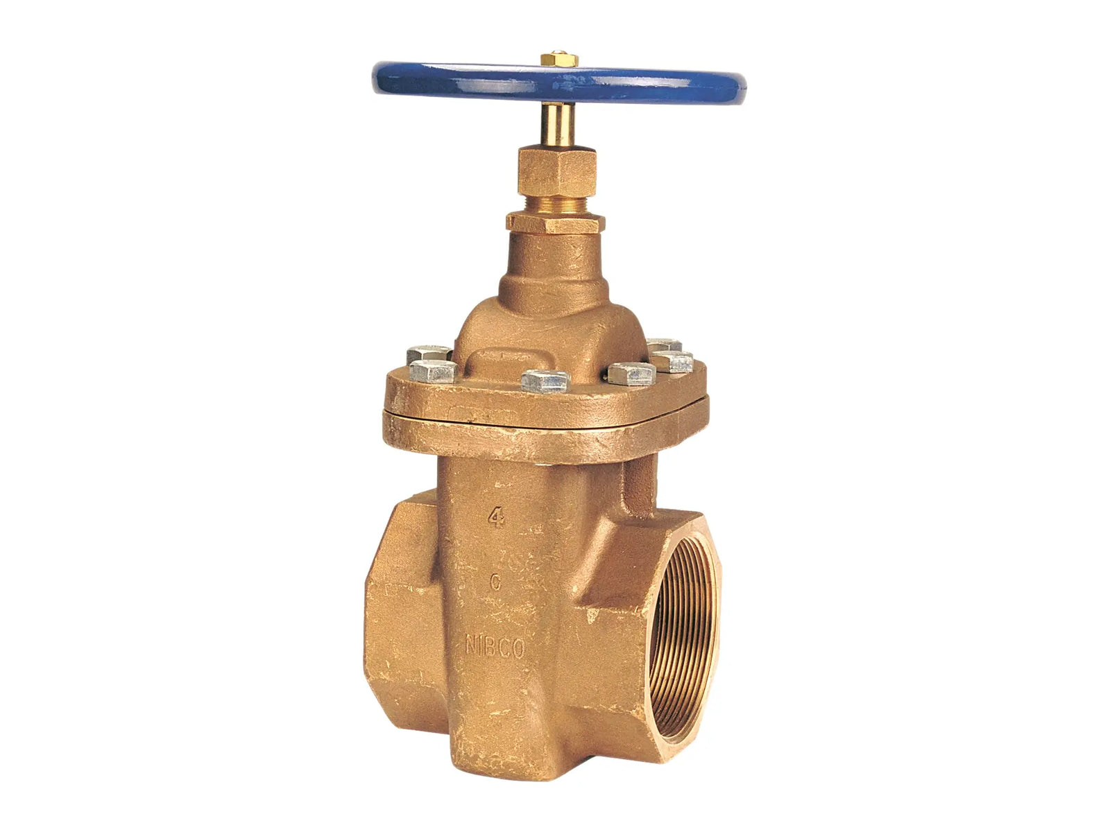 NIBCO NL1T00H, 4 in. Gate Valve Bronze, Non-rising Stem, Bolted Bonnet, Threaded T-136