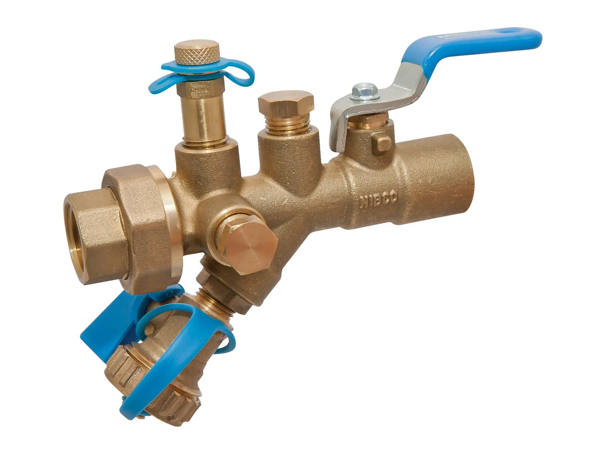 NIBCO NL3X208, 3/4in. Combination Ball Valve Threaded Ends, w/Union, Integral Strainer