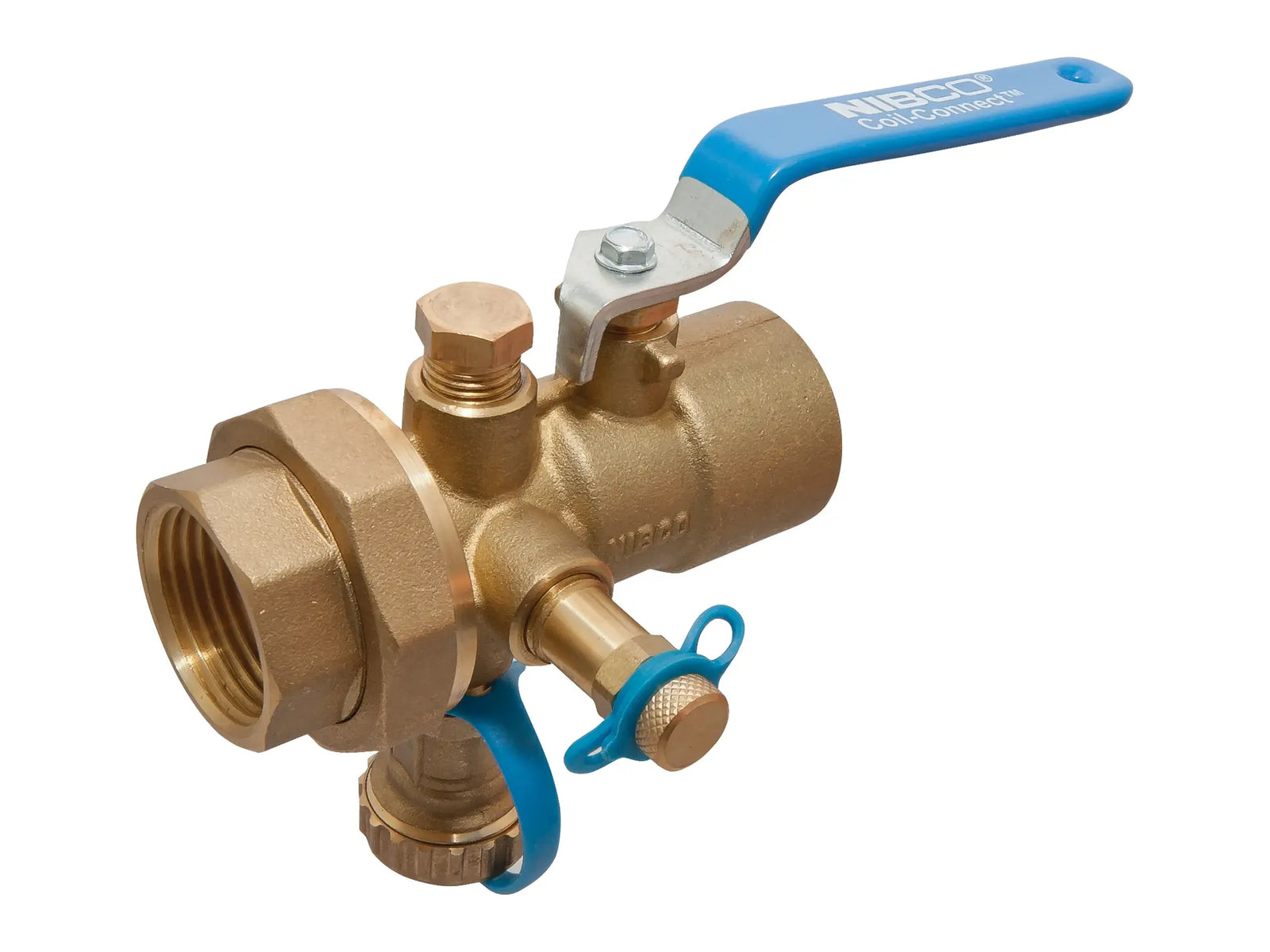 NIBCO NL3X30D, 2in. Combination Ball Valve Threaded Ends, w/Union, Test Point & Drain Valve T-1830