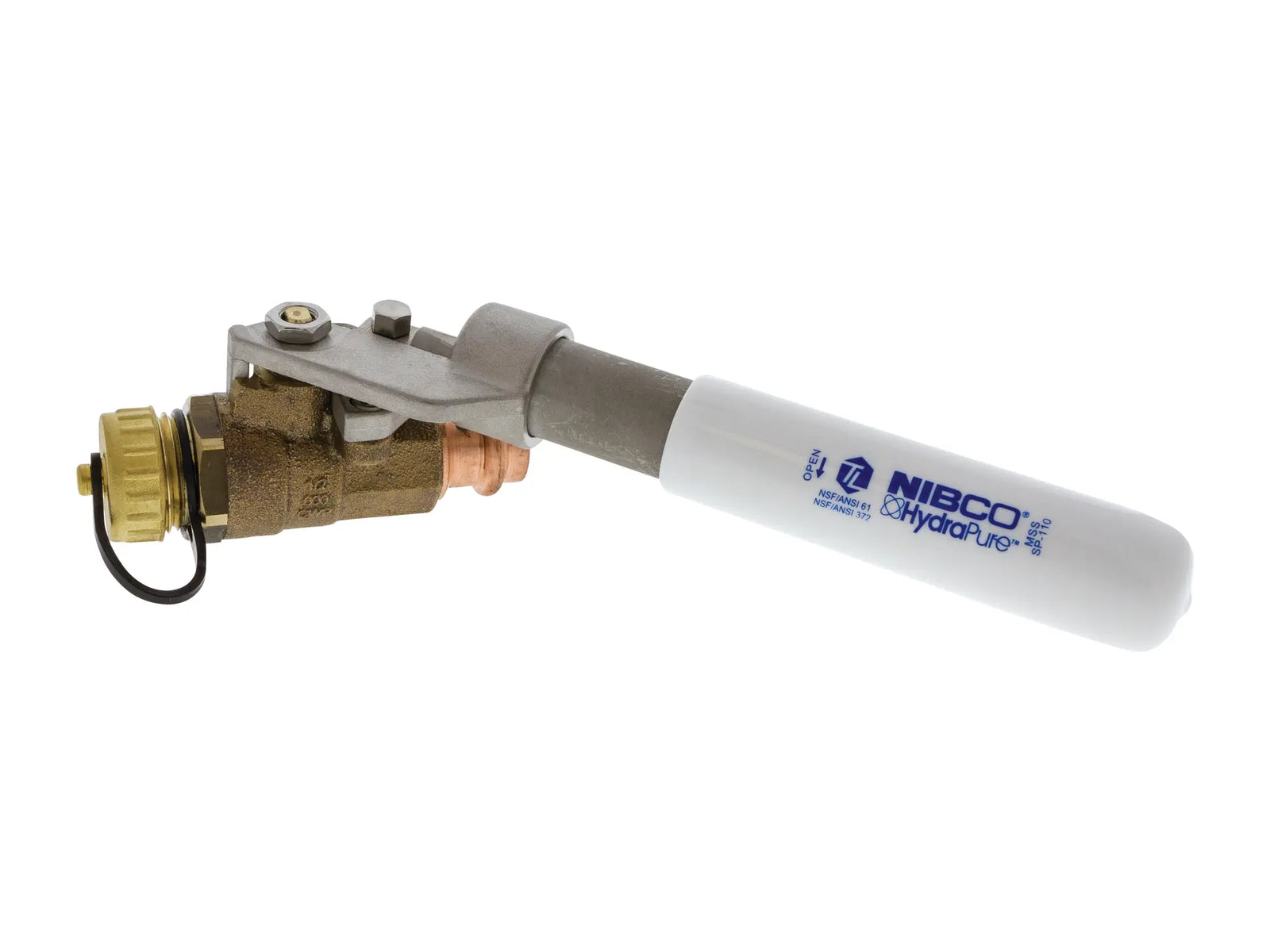 NIBCO NL840H6, 1/2 in. x 1/2 in. Bronze Ball Valve LF FP PExHoseConn Spring Ret Handle PC58580LFHCSR