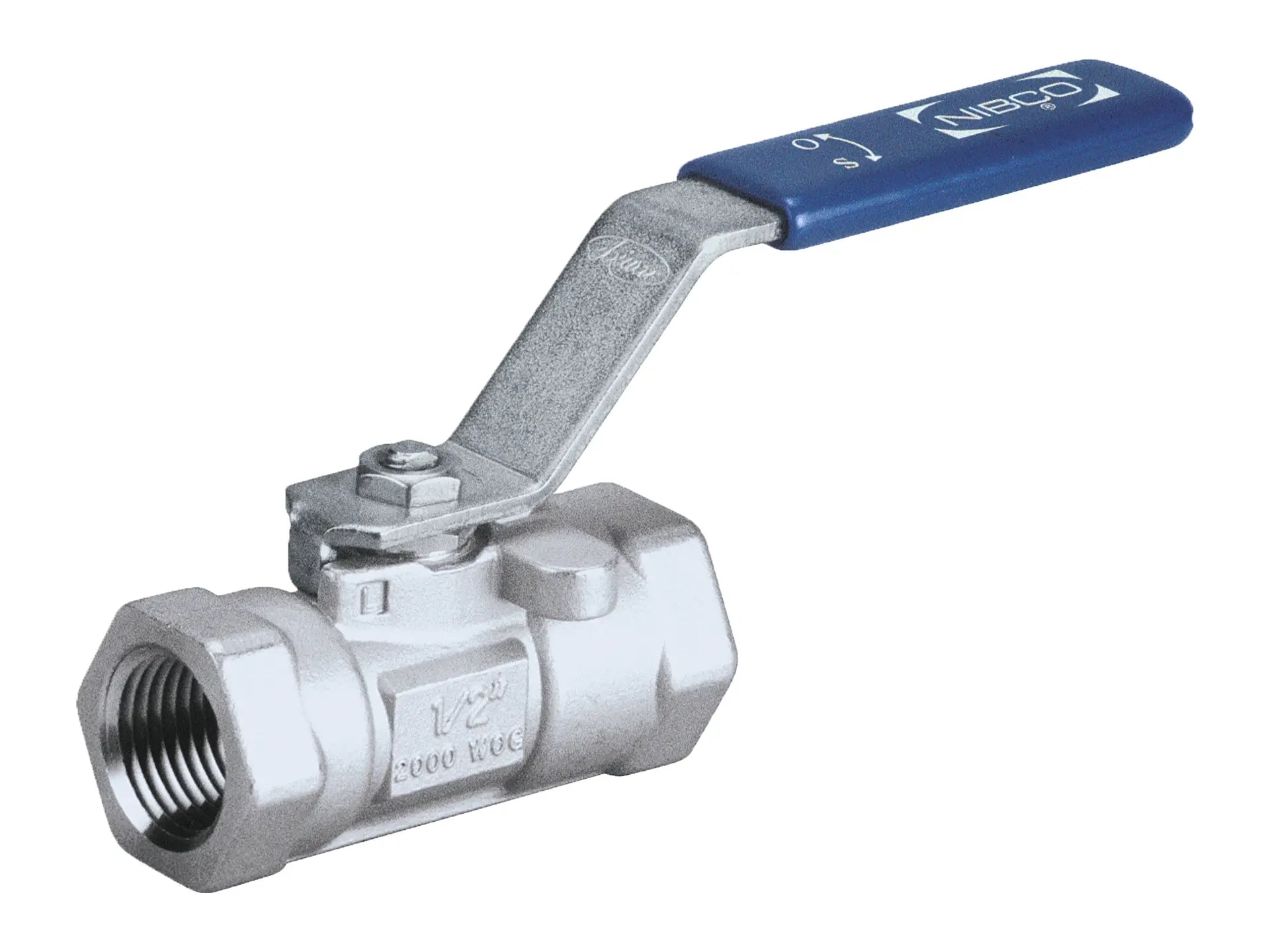 NIBCO NL943E5P, 3/8in. One-Piece Stainless Steel Ball Valve SS Trim, Locking Lever T-560-S6R-66-OV