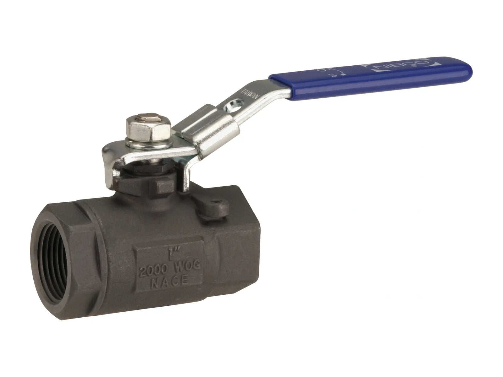 NIBCO NL94T08, 3/4in. Two-Piece Carbon Steel Ball Valve Conv Port, Cast Mounting Pad