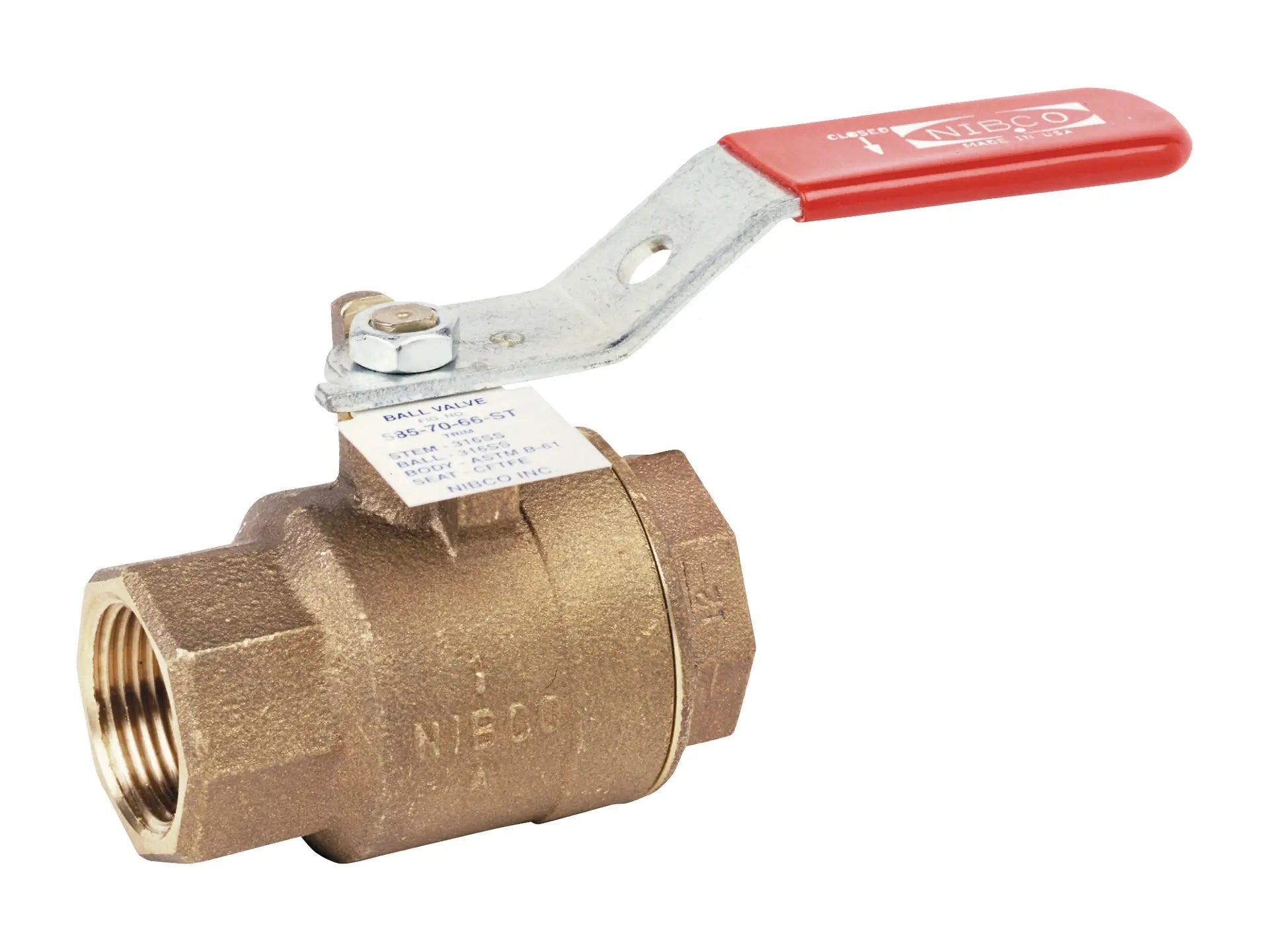 NIBCO NL95D36, 1/2 in. Two-Piece Bronze Ball Valve Steam Service T-585-70-66-ST-EL