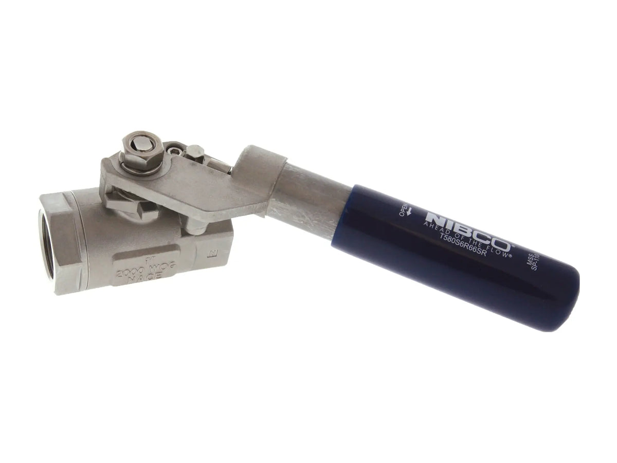 NIBCO NL95XZ4, 1/4in. Two-Piece SS Ball Valve Full Port, SS Trim, Spring Return Handle
