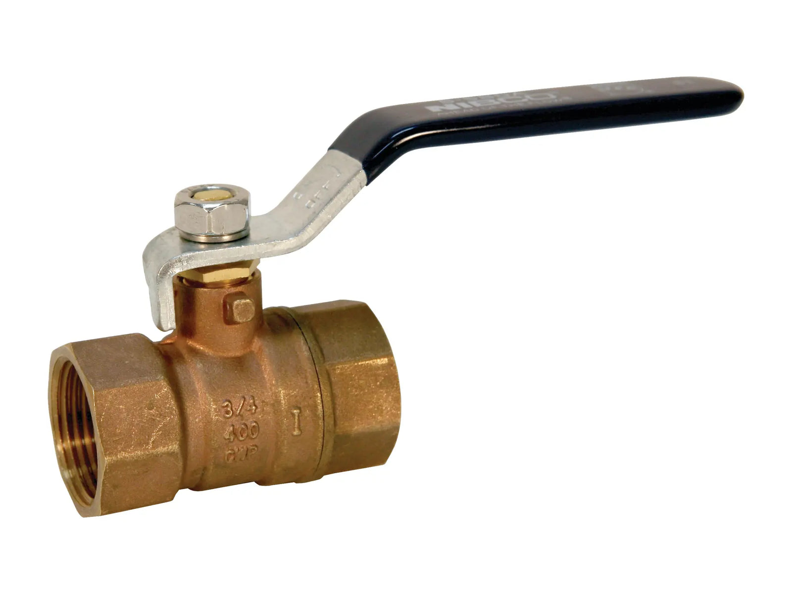 NIBCO NL9600C, 1-1/2 in. Ball Valve Brass, Two-Piece, Standard Port, NPT x NPT T-580-A