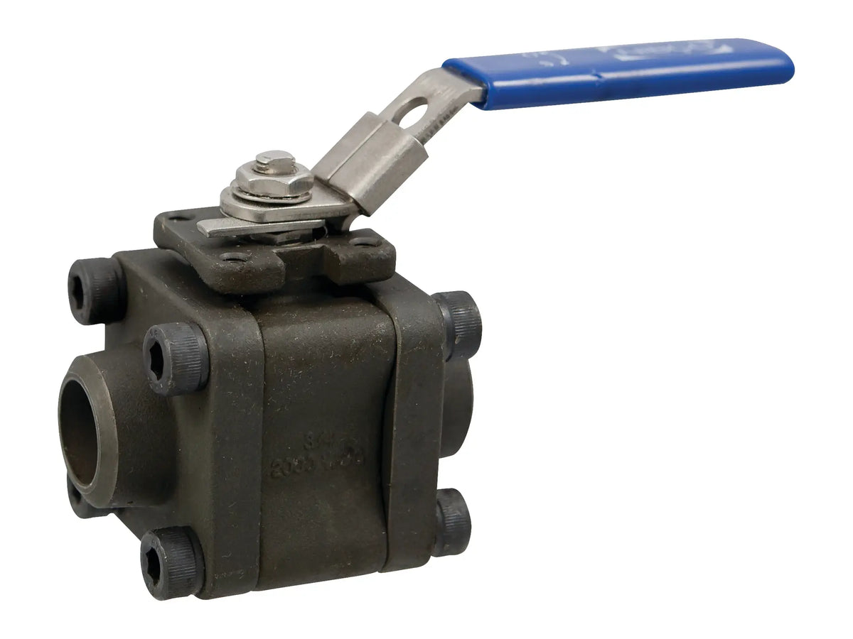 NIBCO NL9701D, 2in. Three-Piece Carbon Steel Ball Valve Fire Safe, Butt Weld ISO Mount End