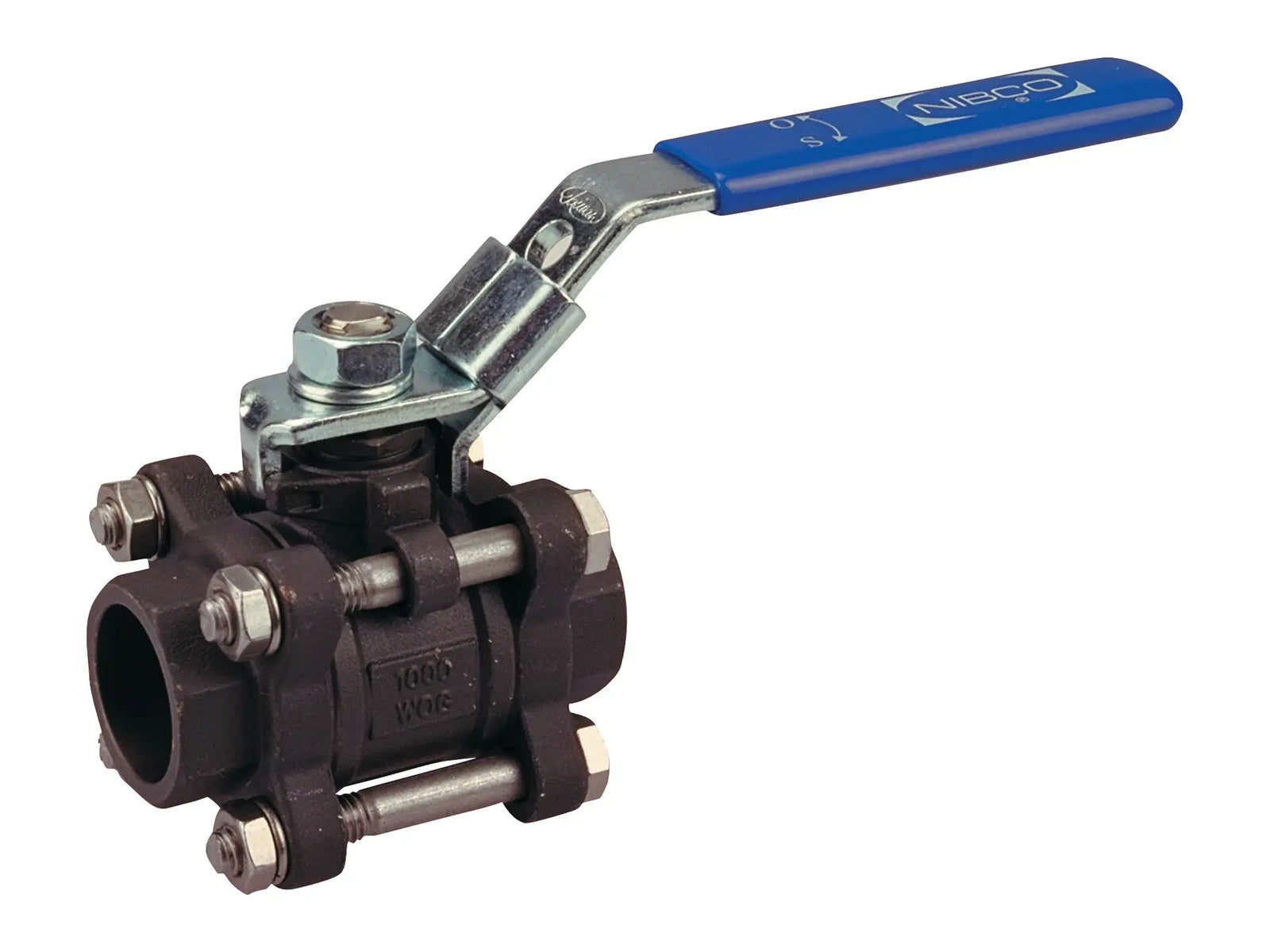 NIBCO NL99E4A, 7/8 in.,1in. Three-Piece Carbon Steel Ball Valve Full Port, SS Trim, Socket Weld
