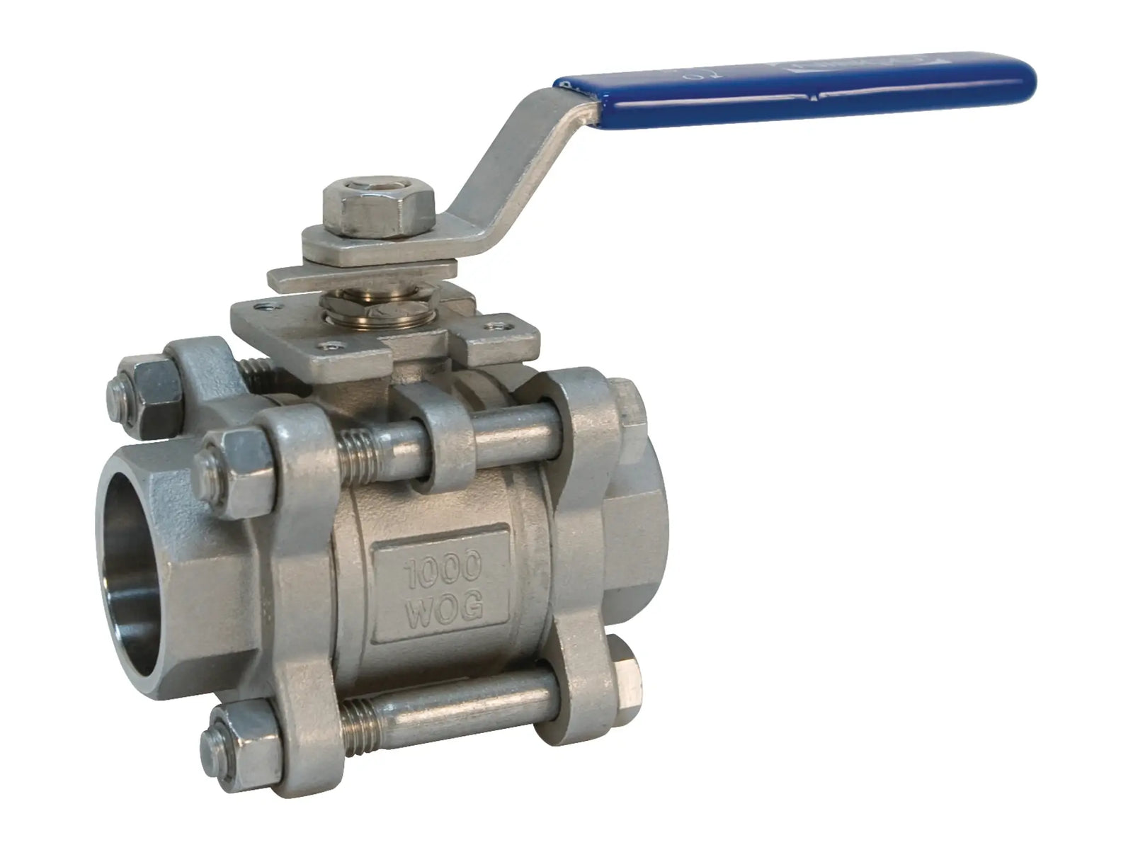 NIBCO NL99F5C, 1-1/2in. Three-Piece Stainless Steel Ball Valve Socket Weld ISO Mount