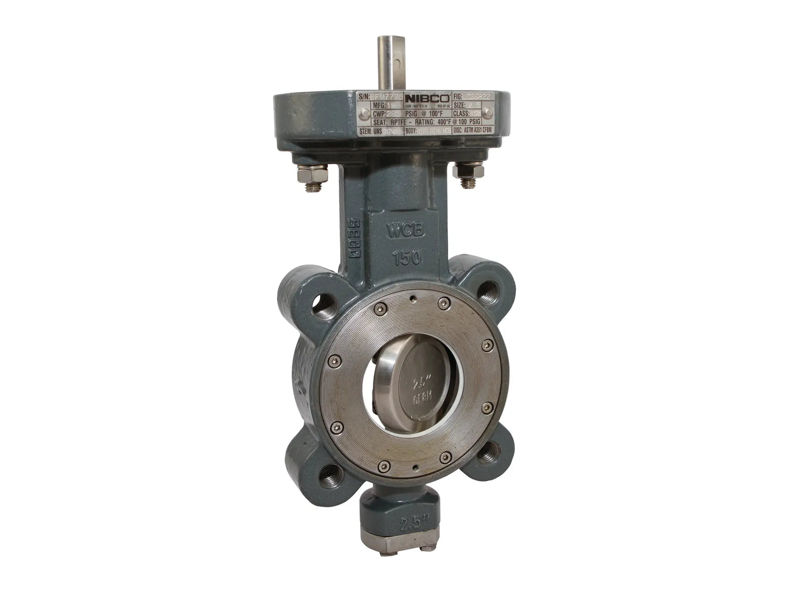 NIBCO NLL205F, 3 in. High Performance Butterfly Valve Carbon Steel Body, 285 PSI LCS-6822-5