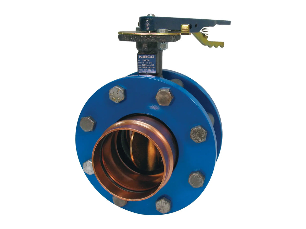 NIBCO NLR170E, 2-1/2in.x2-1/2in. Butterfly Valve Ductile Iron, Press x Press Female Ends, 250 PSI
