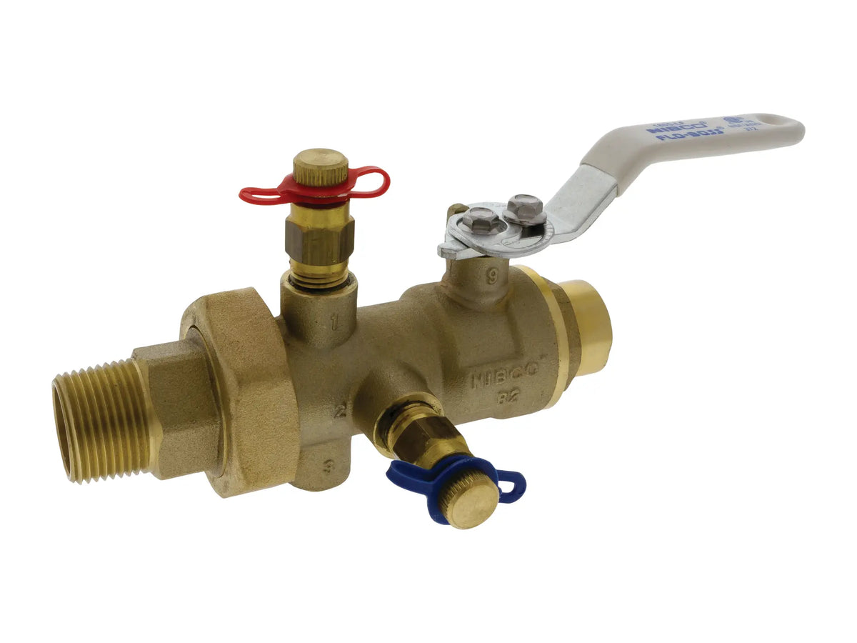 NIBCO NMFS138DA6, 1/2in. x 1in. Balancing Valve Manual, LF Brass, Sweat Body x MPT Tailpiece