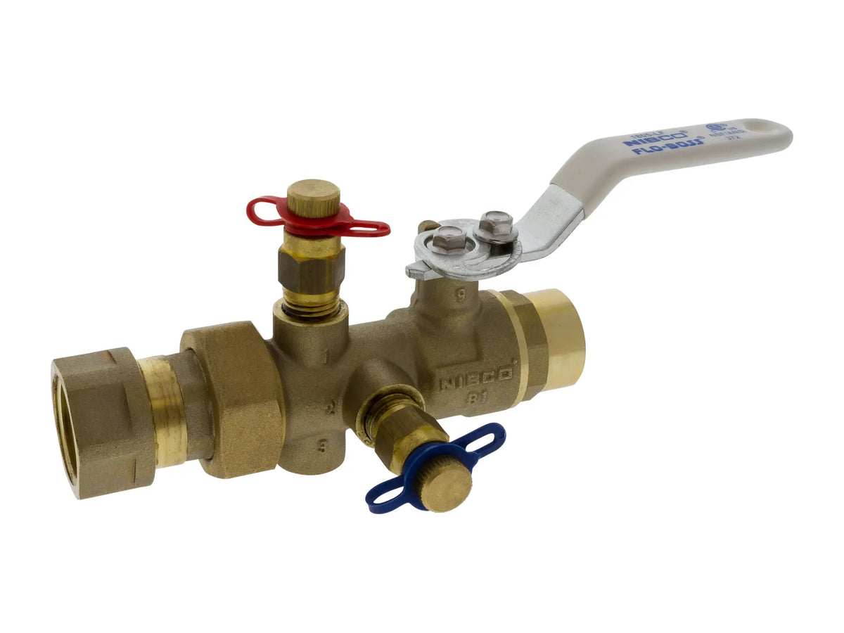 NIBCO NMFS218A88, 3/4in. Balancing Valve Manual, Lead Free Brass, FPT Body x Sweat Tailpiece