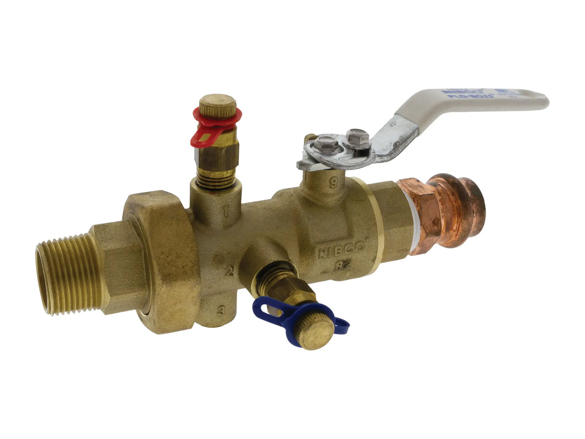 NIBCO NMFS438C88, 3/4in. Balancing Valve Manual, Lead Free Brass, Press Body x MPT Tailpiece