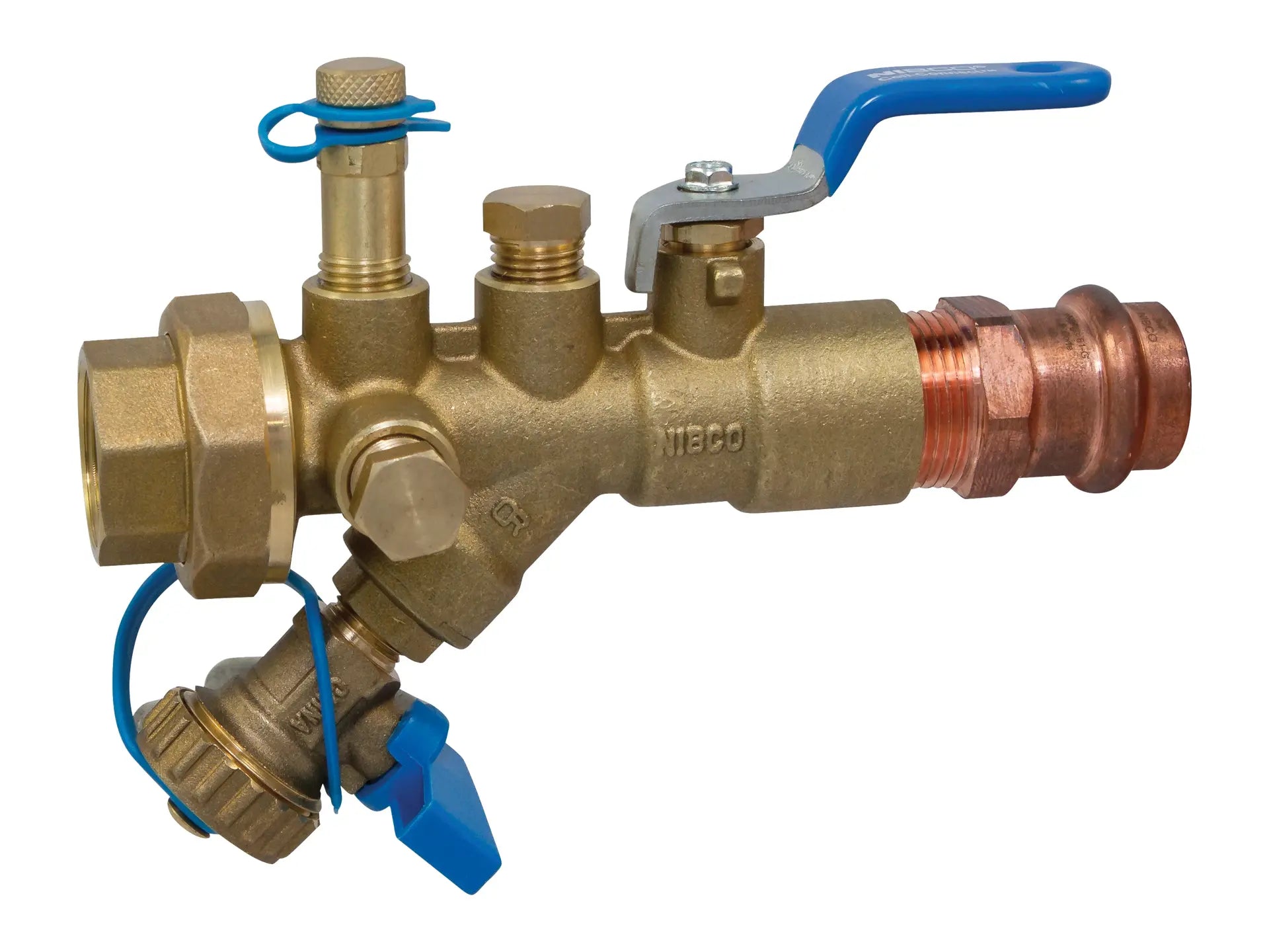 NIBCO NMP3X20A, 1in. Combination Ball Valve Press x Thread Ends, w/Union, Integral Strainer