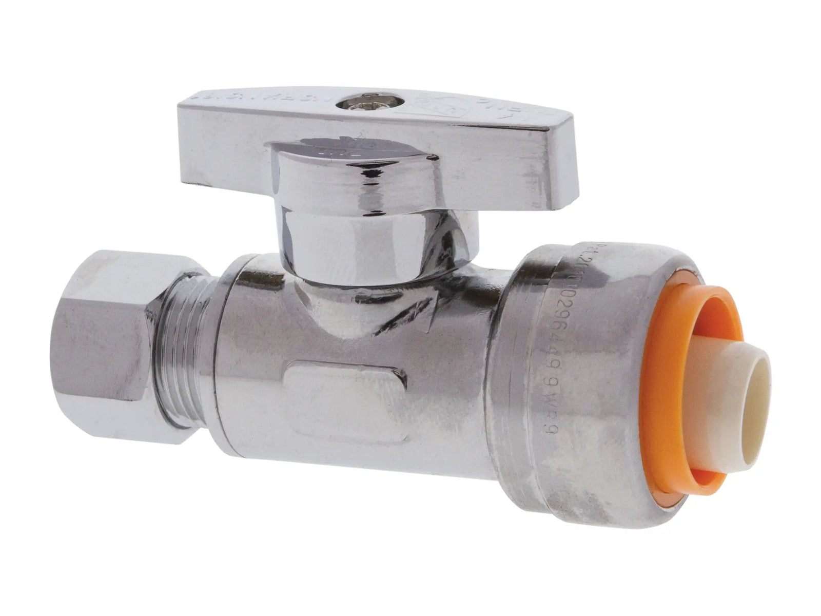 NIBCO NN611L5, 1/2in. x 3/8in. O.D. Supply Stop Valve Lead Free*, Straight, PUSH x Compression