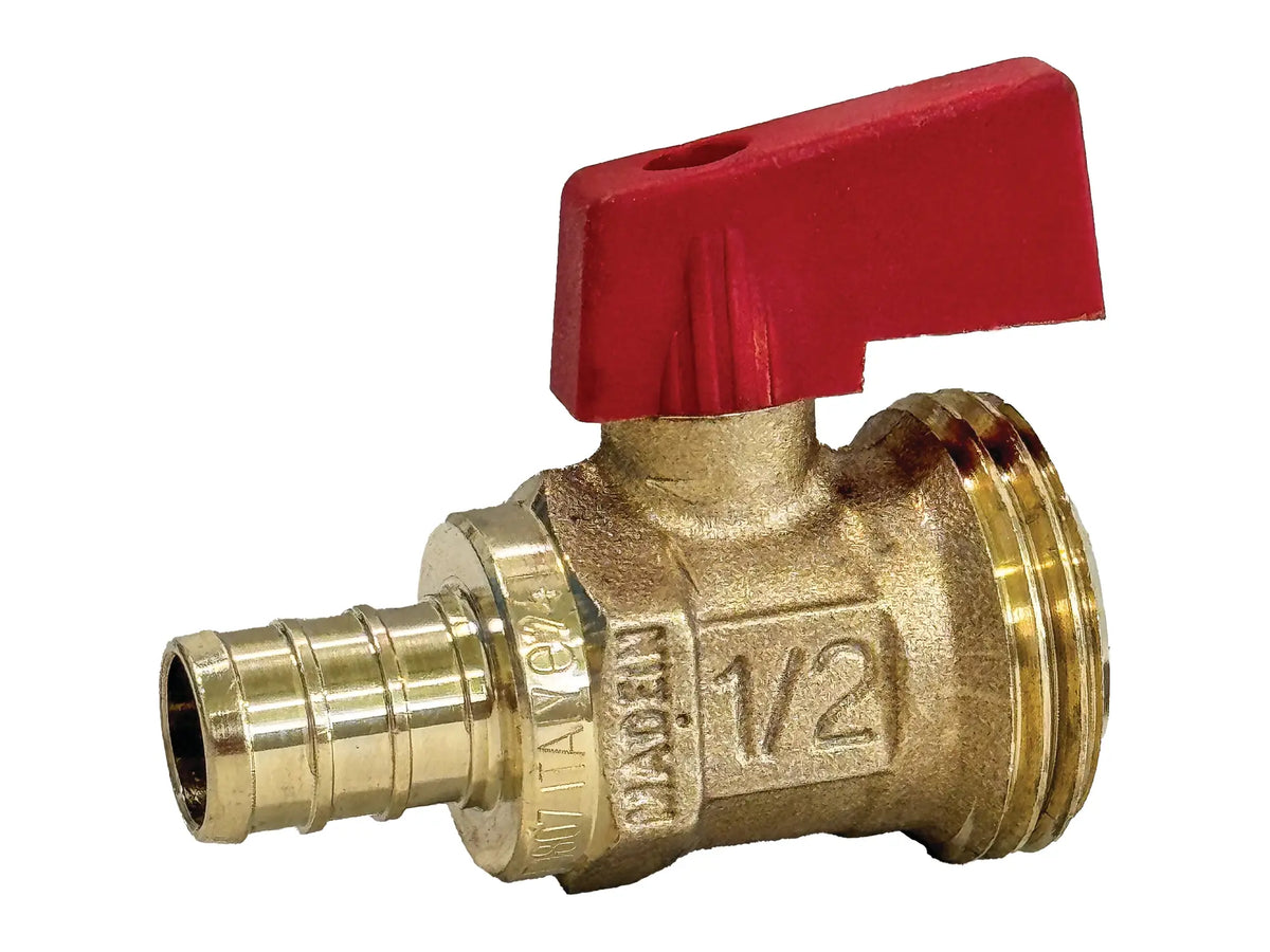 NIBCO PX01521E, 1/2 in. x 1/2 in. Ball Valve 1/2-in. PEX x Hose Thread NP7170-LF