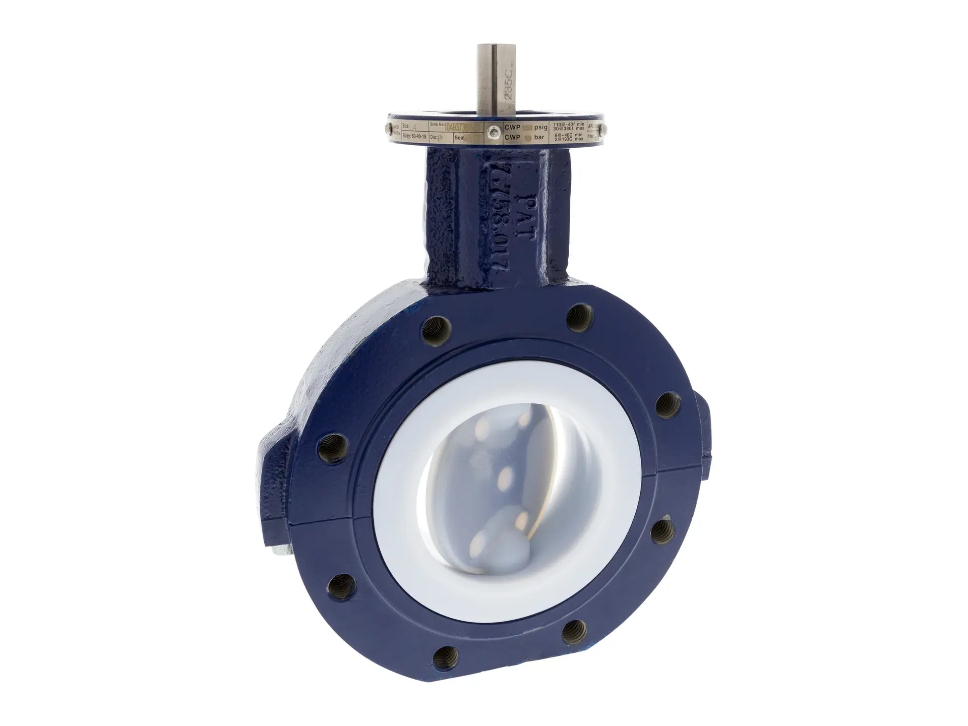 NIBCO SLBF3L1VPT02, 3 in. LBFV Lug Lined Butterfly Valve Di/Tit/NXT FMK/Gear LBF-L1VPT02