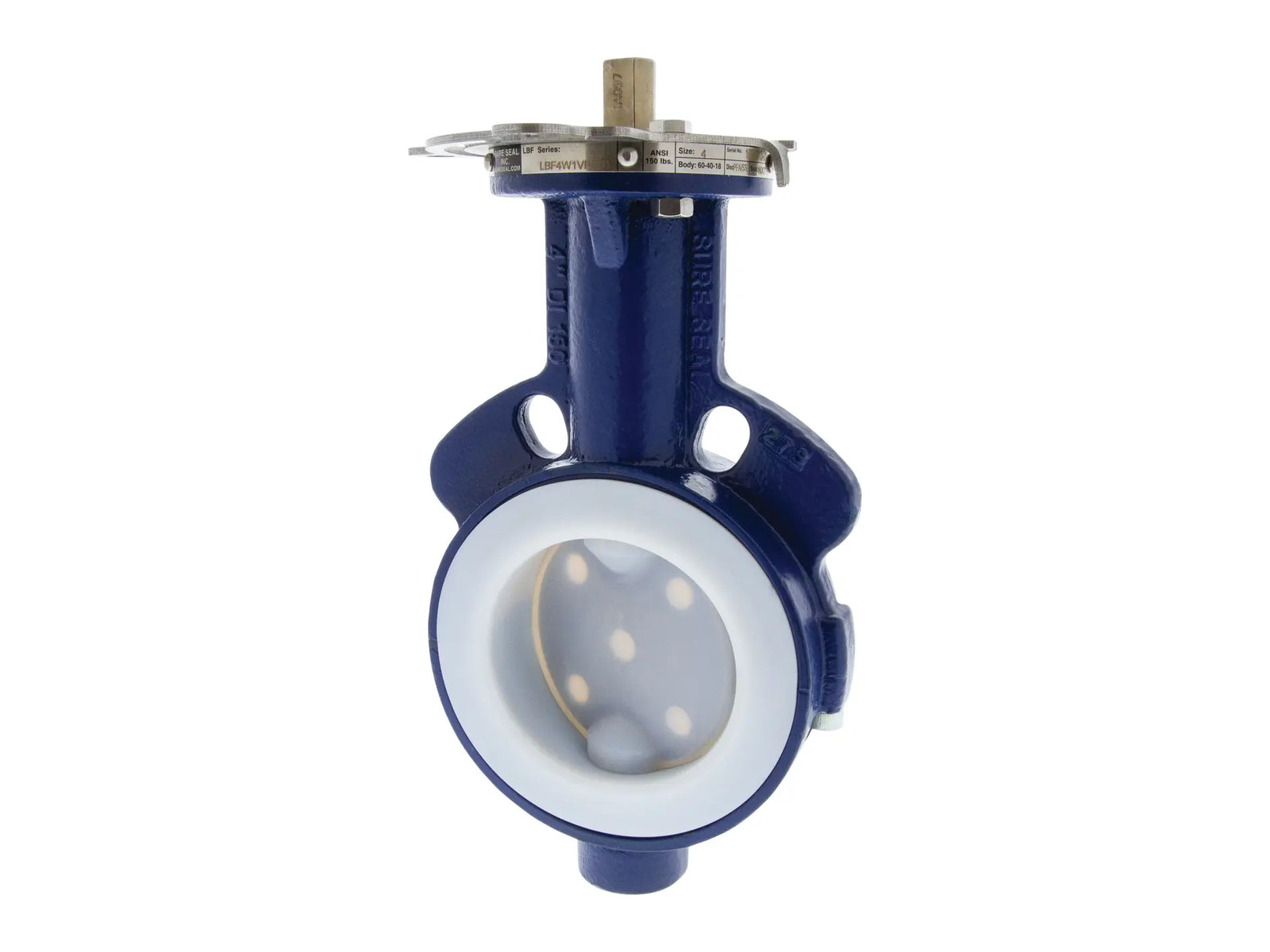 NIBCO SLBF3W1VPP02LD, 3 in. LBFW Wafer Butterfly Valve DI/255 PFA/NXT FKM/GEAR W/LD LBF-W1VPP02LD