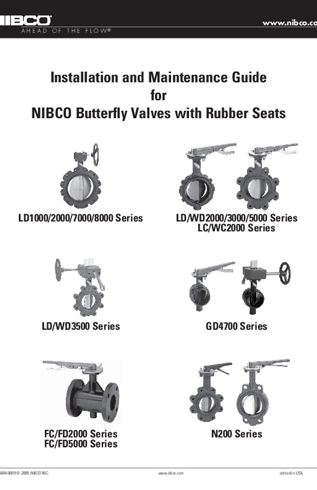 NIBCO  Butterfly Valves with Rubber Seats Installation & Maintenance Guide