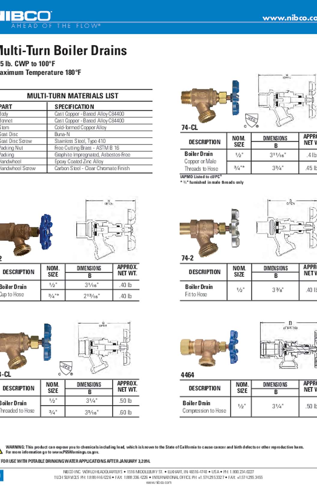 NIBCO Multi-Turn Boiler Drains Submittal