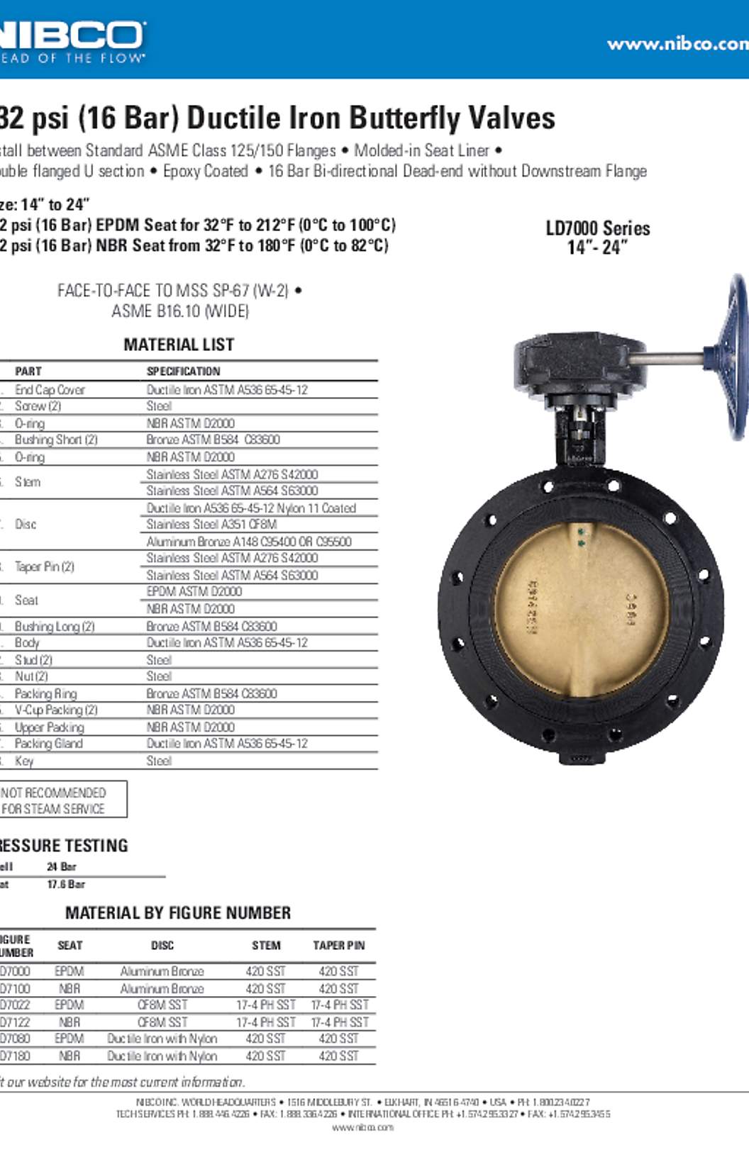 NIBCO LD7000 Series 14"-60" Spec Sheet