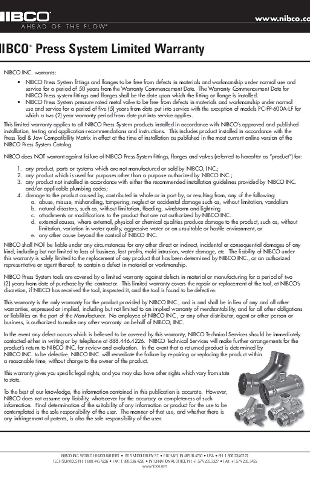 NIBCO Press System Limited Warranty