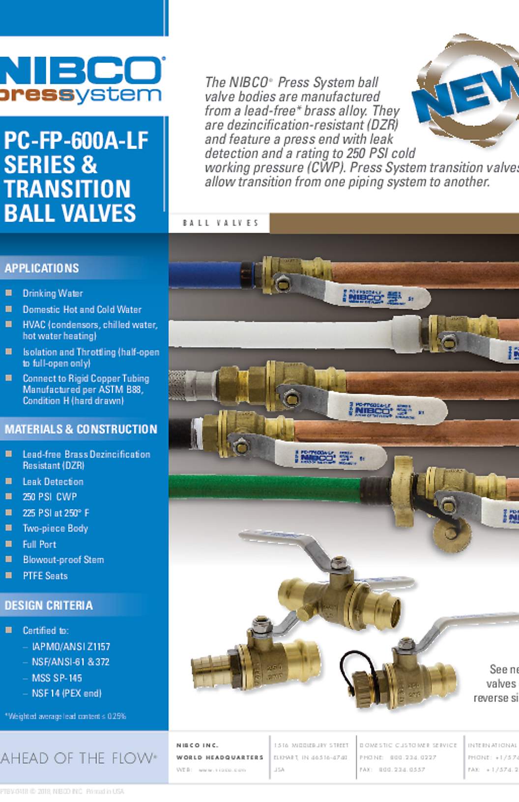 NIBCO PC-FP-600A-LF Series & Transition Ball Valves