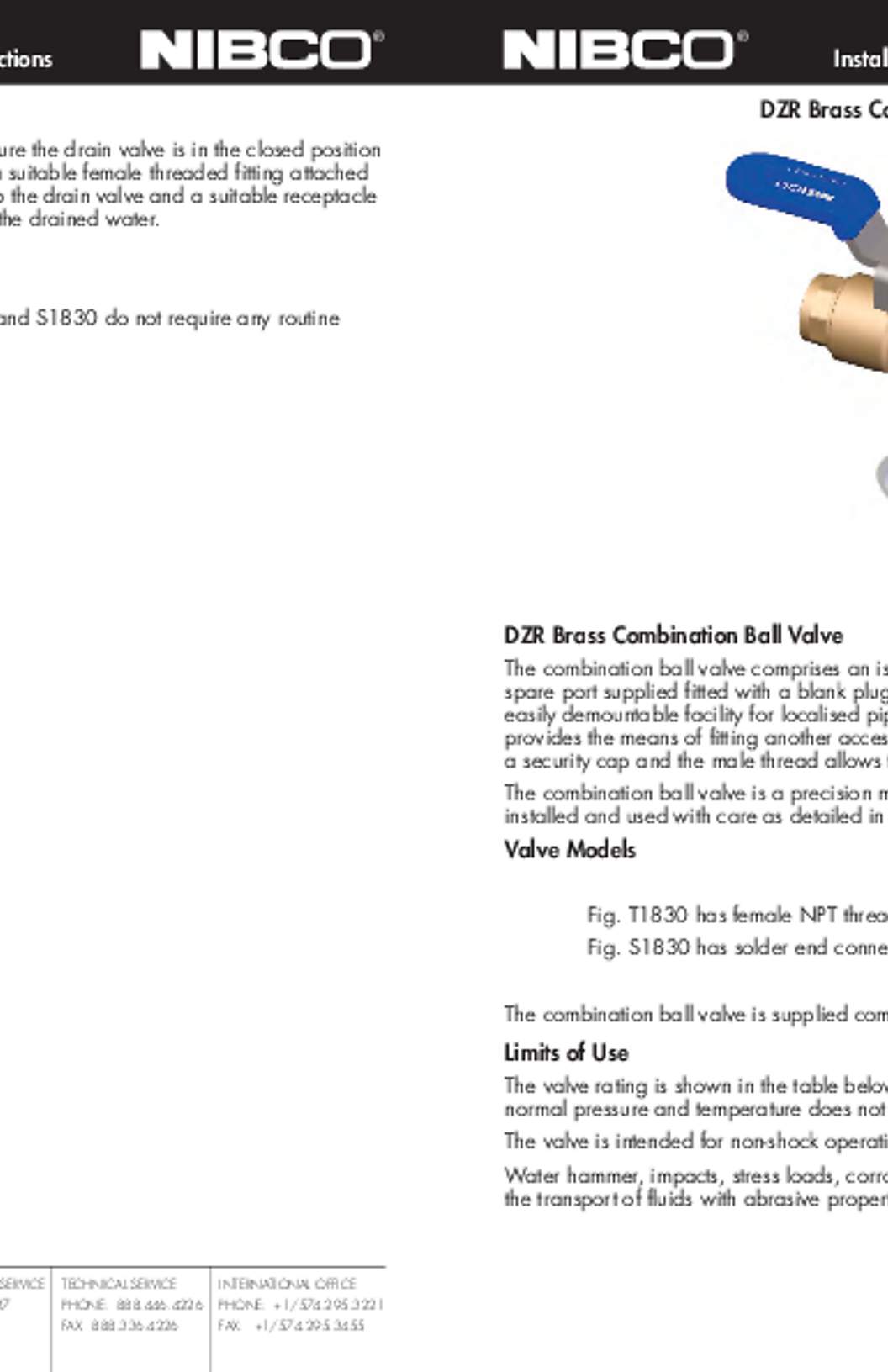 NIBCO T1830 & S1830 Installation