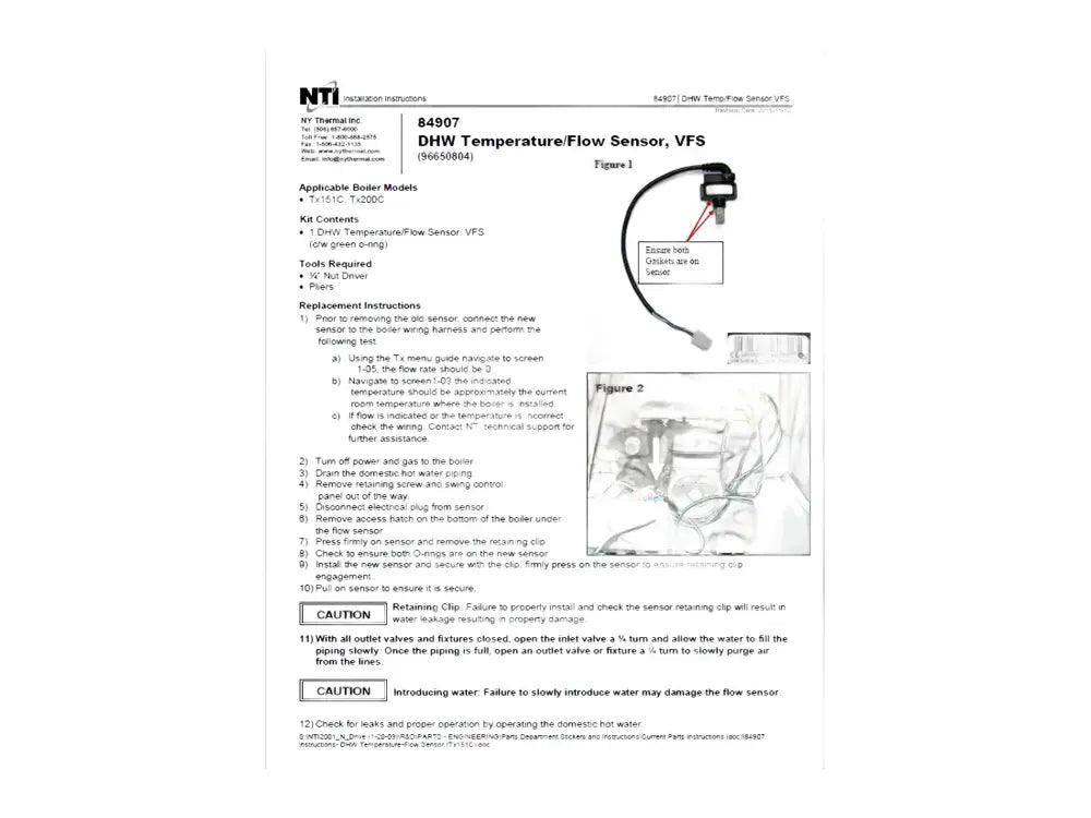 NTI 6008490701, Dhw Temperature Flow Sensor