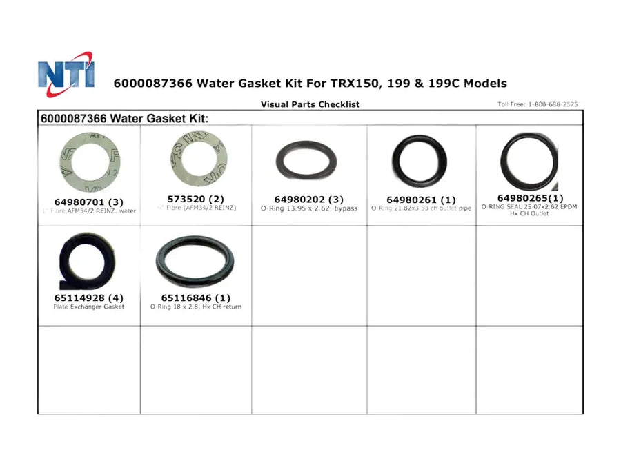 NTI 87366, Step 2 Water Gaskets