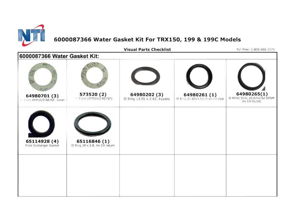 NTI 87366, Step 2 Water Gaskets