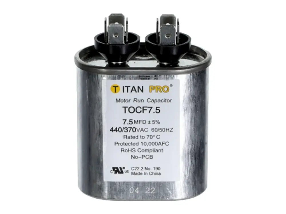 Packard TOCF7.5, 7.5 MFD 440 V Run Capacitor Oval