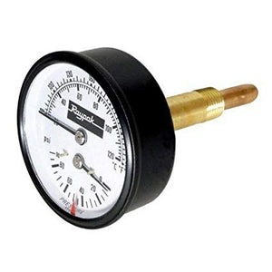 Raypak 007205F Temperature & Pressure Gauge, 70-250°F Range, 0-90 PSI, Bottom Mount