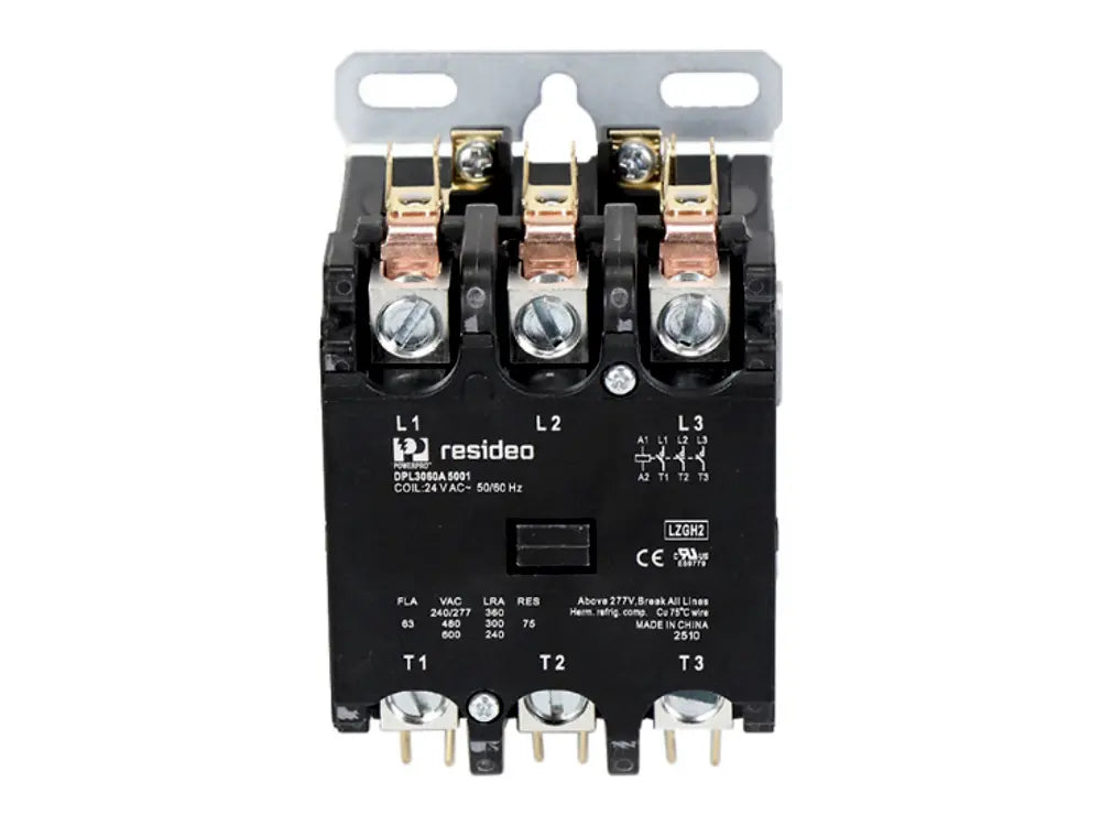 Resideo DPL3060A5001, 24 Vac, 3 Pole, Definite Purpose Contactor