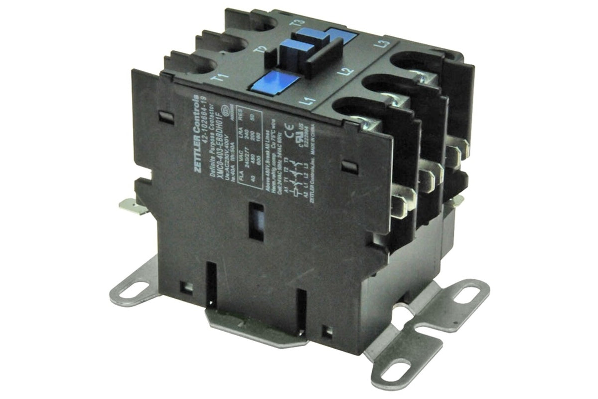 Rheem 42-102664-19, 40Amp 3 Pole Contactor with Auxiliary, 24V