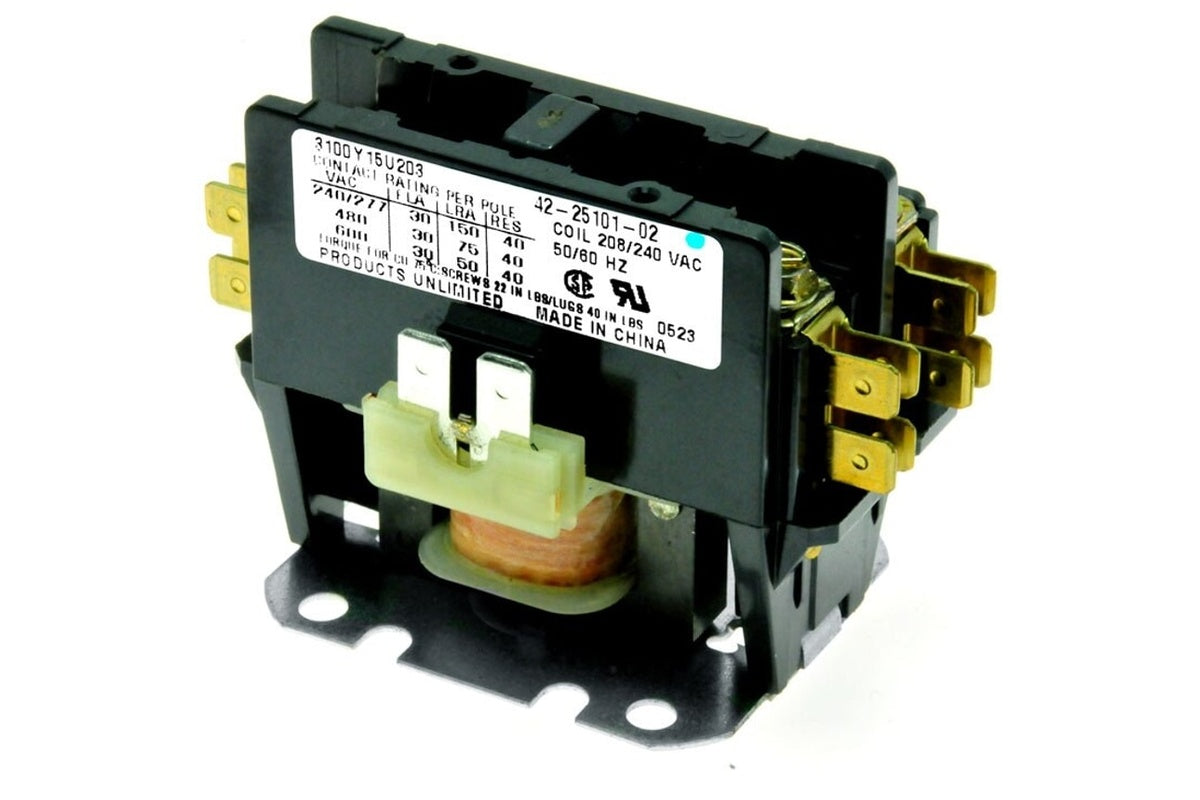 Rheem 42-25101-02 Contactor, 30A Single Pole, Coil Voltage Range 208-230V