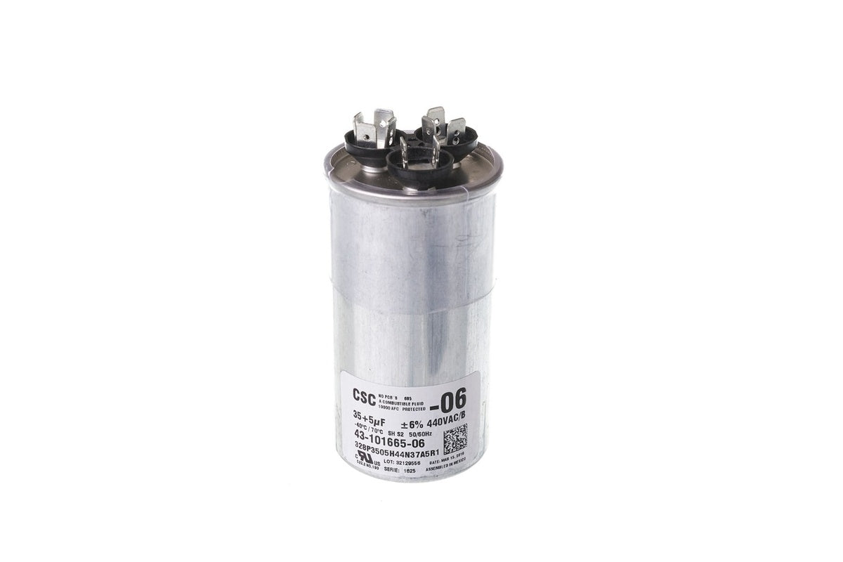 Rheem 43-101665-06, Dual Round Capacitor 35/5 MFD at 440V