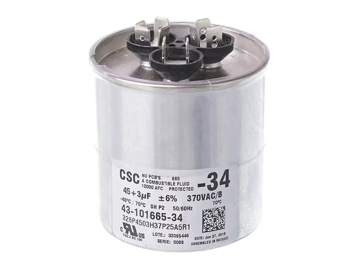 Rheem 43-101665-34, Capacitor 45/3/370 Dual Rnd