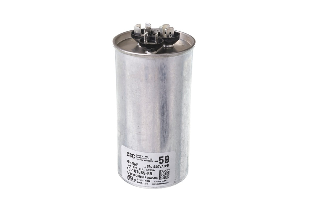 Rheem 43-101665-59, 5/70 MFD Dual Capacitor, 440V