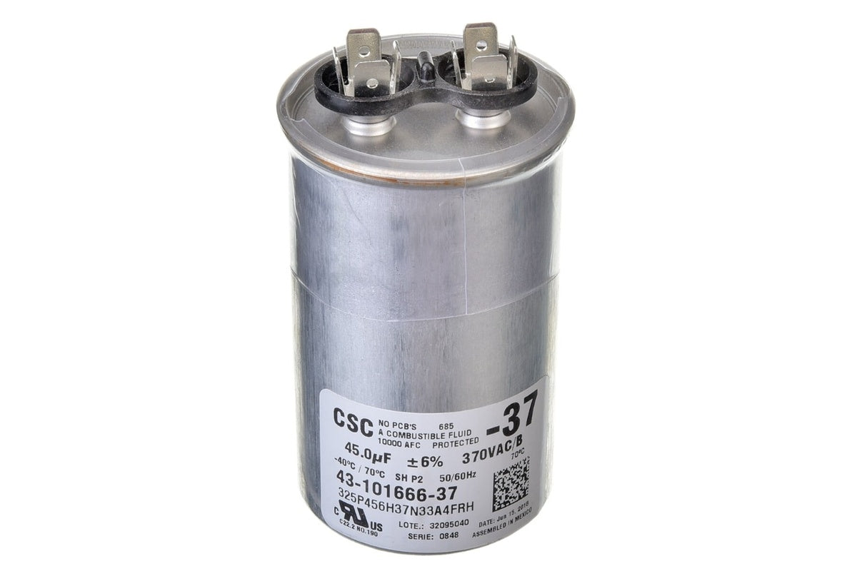 Rheem 43-101666-37, 45MFD 370V Round Run Capacitor