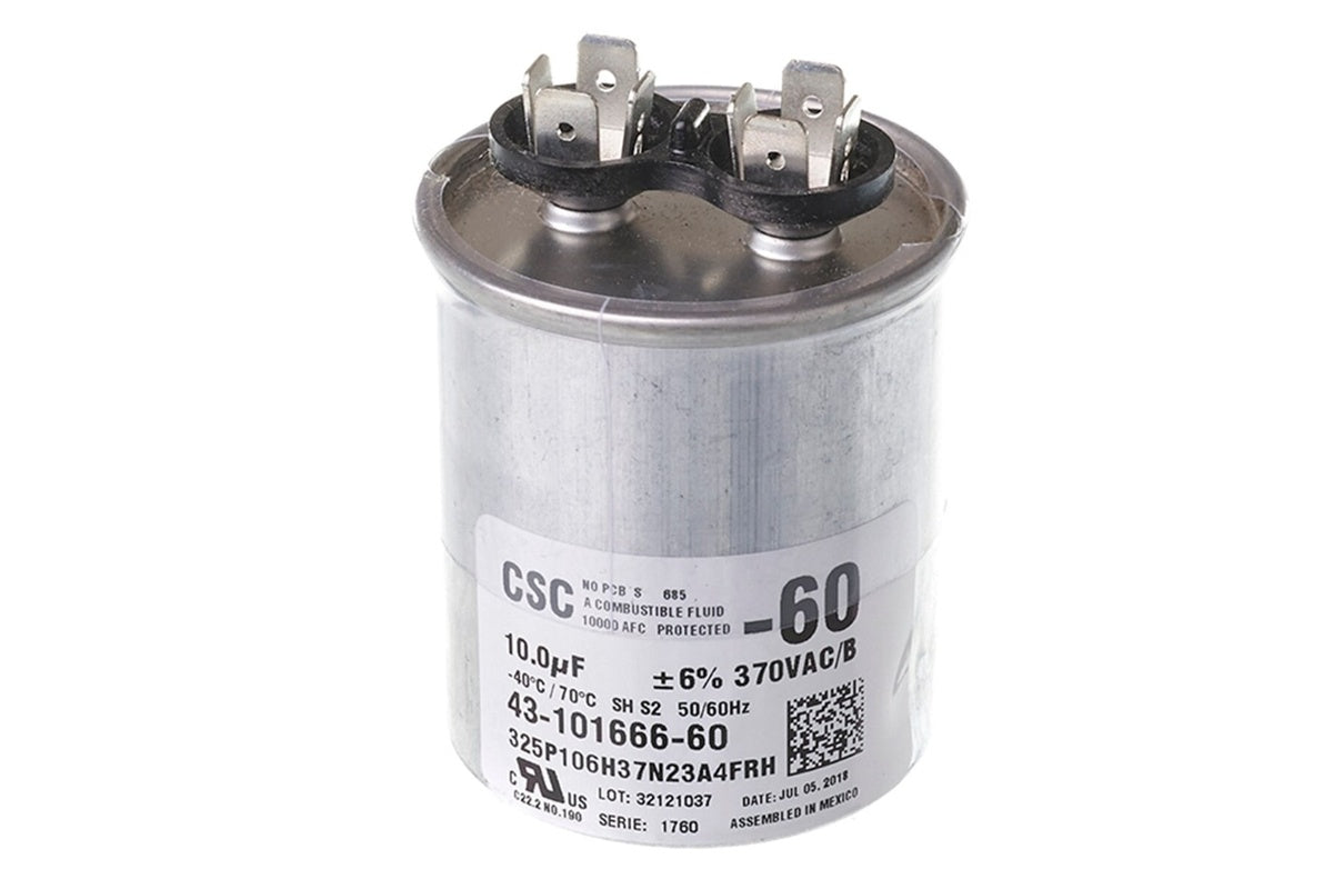 Rheem 43-101666-60, 370V 10 Microfarad Round Capacitor