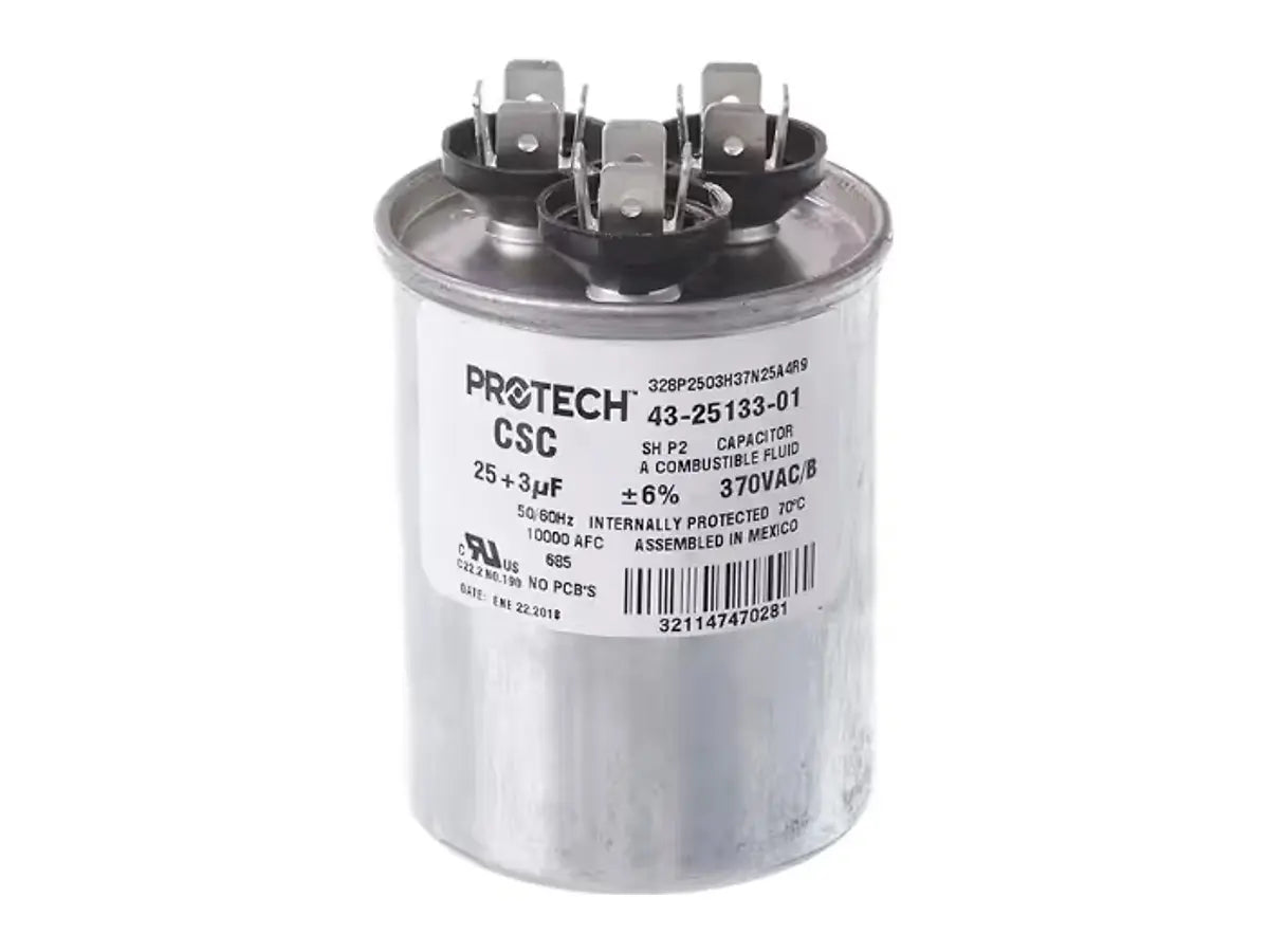 Rheem 43-25133-01, Cap 25/3/370 Dual Rnd