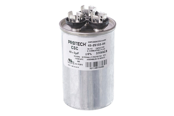 Rheem 43-25133-04 40/3MFD, 370V Round Dual Capacitor