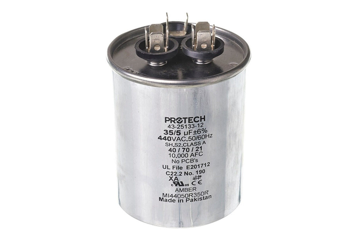 Rheem 43-25133-12, 35/5MFD Dual Round Capacitor, 440V