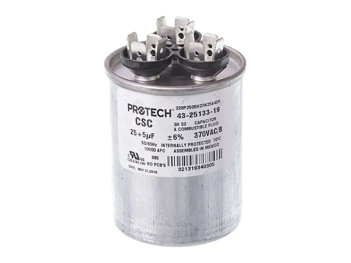 Rheem 43-25133-19, Cap 25/5/370 Dual Rnd